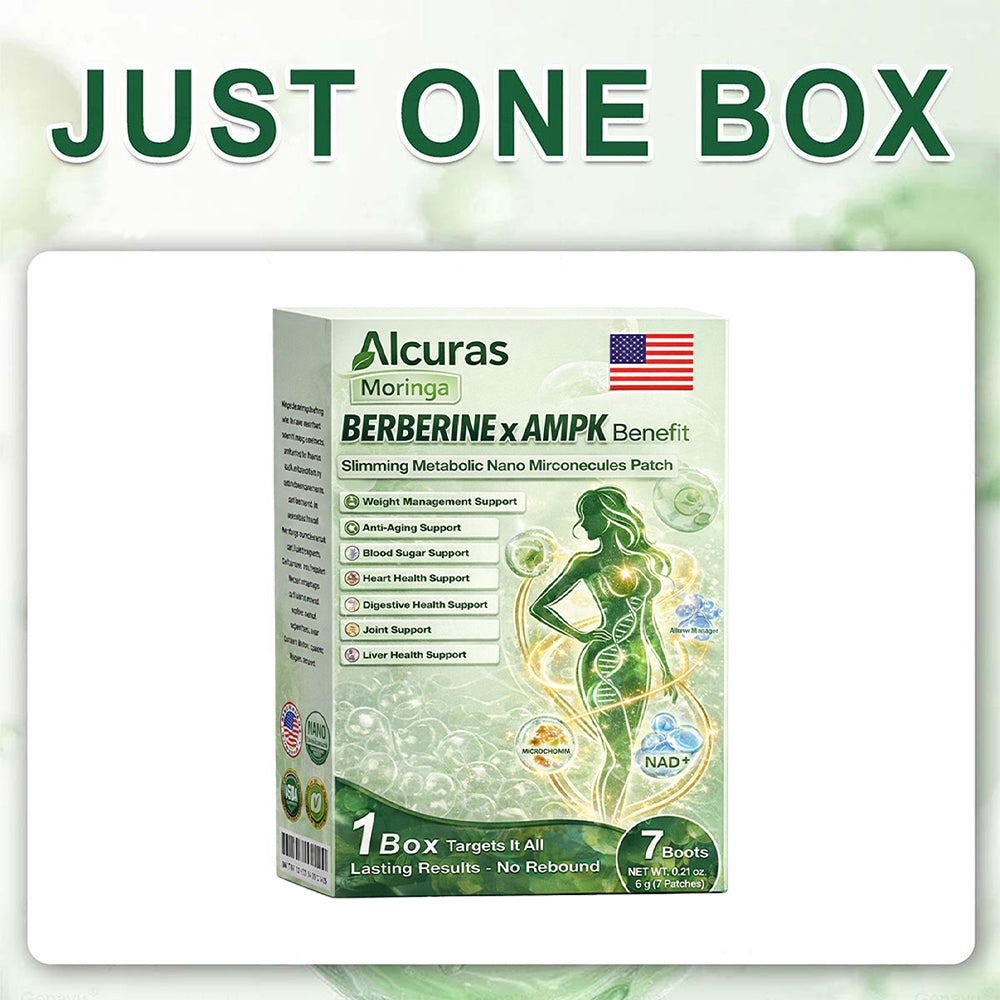 👩‍⚕️Alcuras™ Moringa × Berberine × AMPK 8-Benefit Slimming & Metabolic Nano Microneedle Patch 🇺🇸  Just once a day · Visible changes in 7 days  ✅ For obesity, loose skin, diabetes, sleep apnea, joint issues, and more