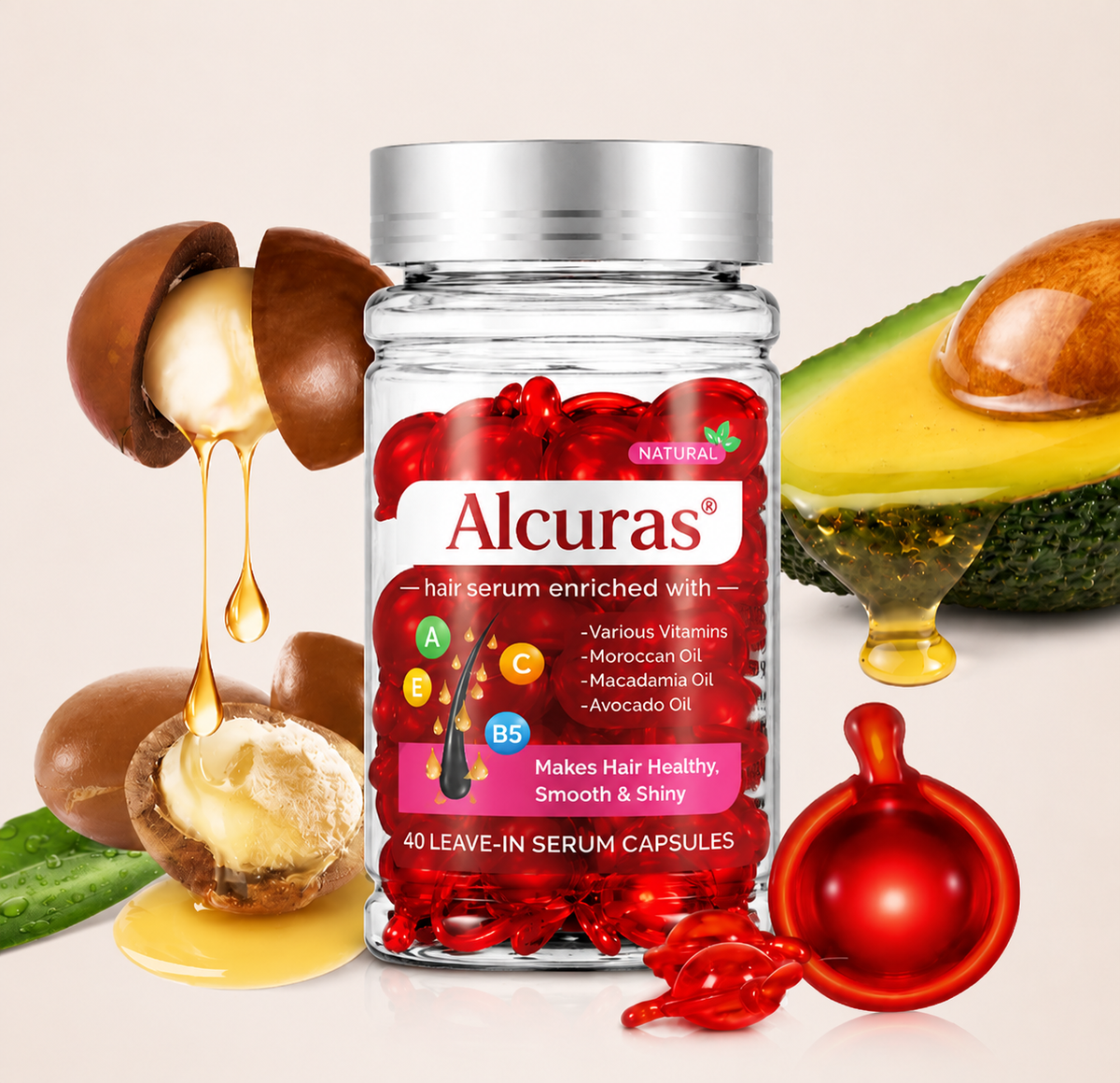 🥳2026 HOT SALE🥳💞50K+ SOLD!🌿🧖‍♀️ 50% OFF! Alcuras®Hair Treatment Serum with Moroccan Oil – Vitamin-enriched, repairs damage. Tames frizz, adds radiant shine. Perfect for daily care. Your hair's best friend. 🎁💆‍♀️