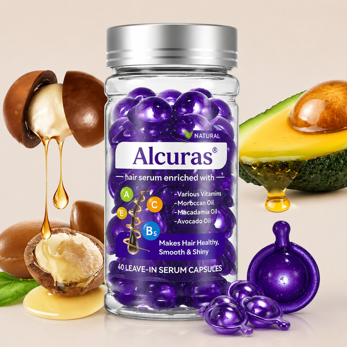 🥳2026 HOT SALE🥳💞50K+ SOLD!🌿🧖‍♀️ 50% OFF! Alcuras®Hair Treatment Serum with Moroccan Oil – Vitamin-enriched, repairs damage. Tames frizz, adds radiant shine. Perfect for daily care. Your hair's best friend. 🎁💆‍♀️