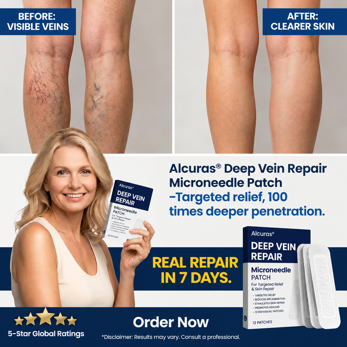 🔥LAST DAY 70% OFF-Alcuras® Deep Vein Repair Microneedle Patch