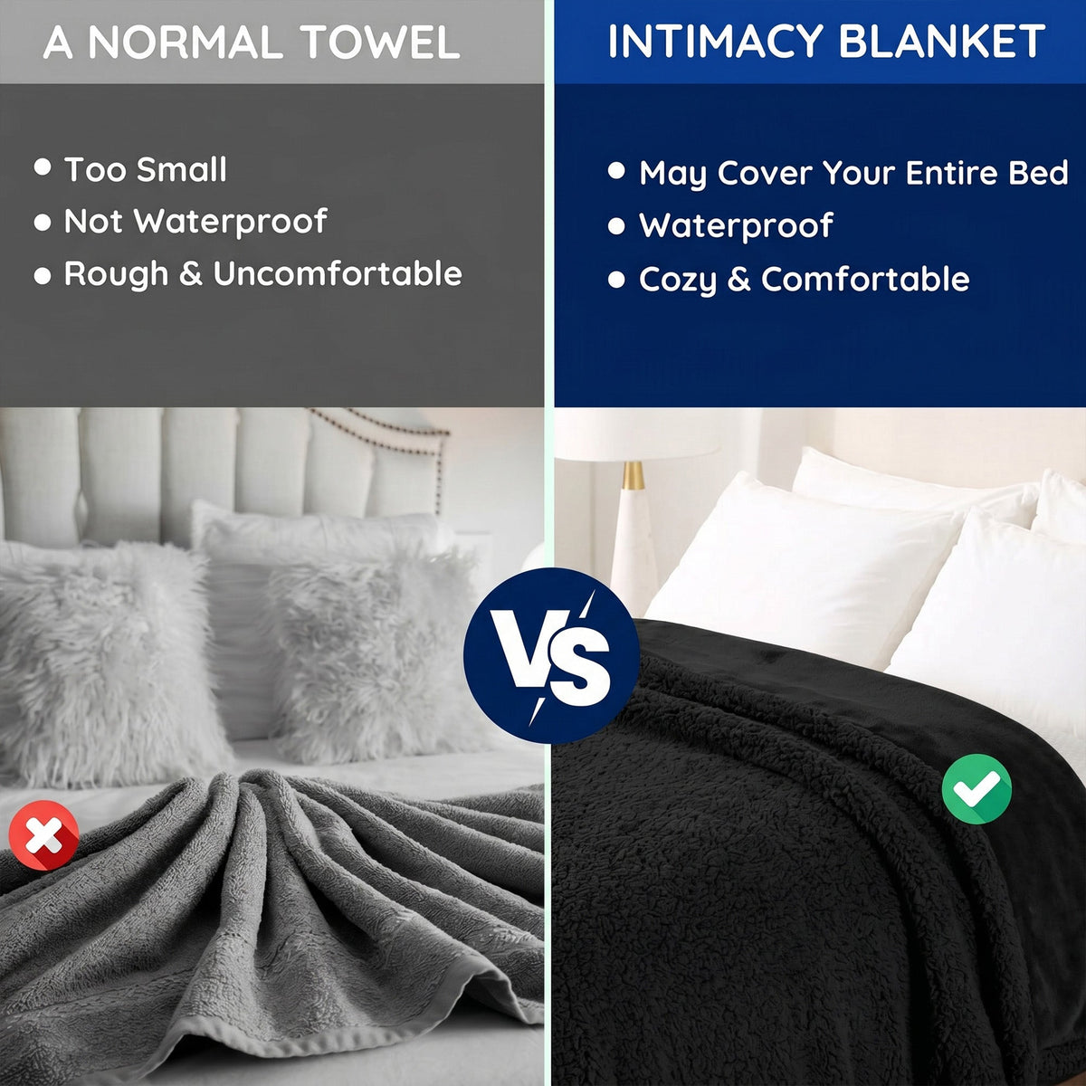 Waterproof Intimacy Blanket - Double / Black