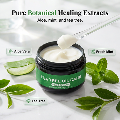 👣🔥 Buy 3 Get 1 Free! 🌿 Natural Tea Tree Oil Foot Care ✨ Refreshing, Nourishing & Gentle Daily Care for Soft, Smooth Feet 💚