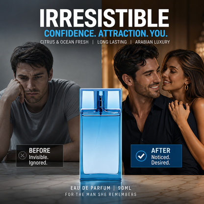 Eau de Parfum for Men 90 ml | Long Lasting Fresh Citrus & Aquatic Perfume Spray | Arabic Luxury Fragrance for Him | Best Men’s Perfume Gift | Everyday Wear Masculine Scent