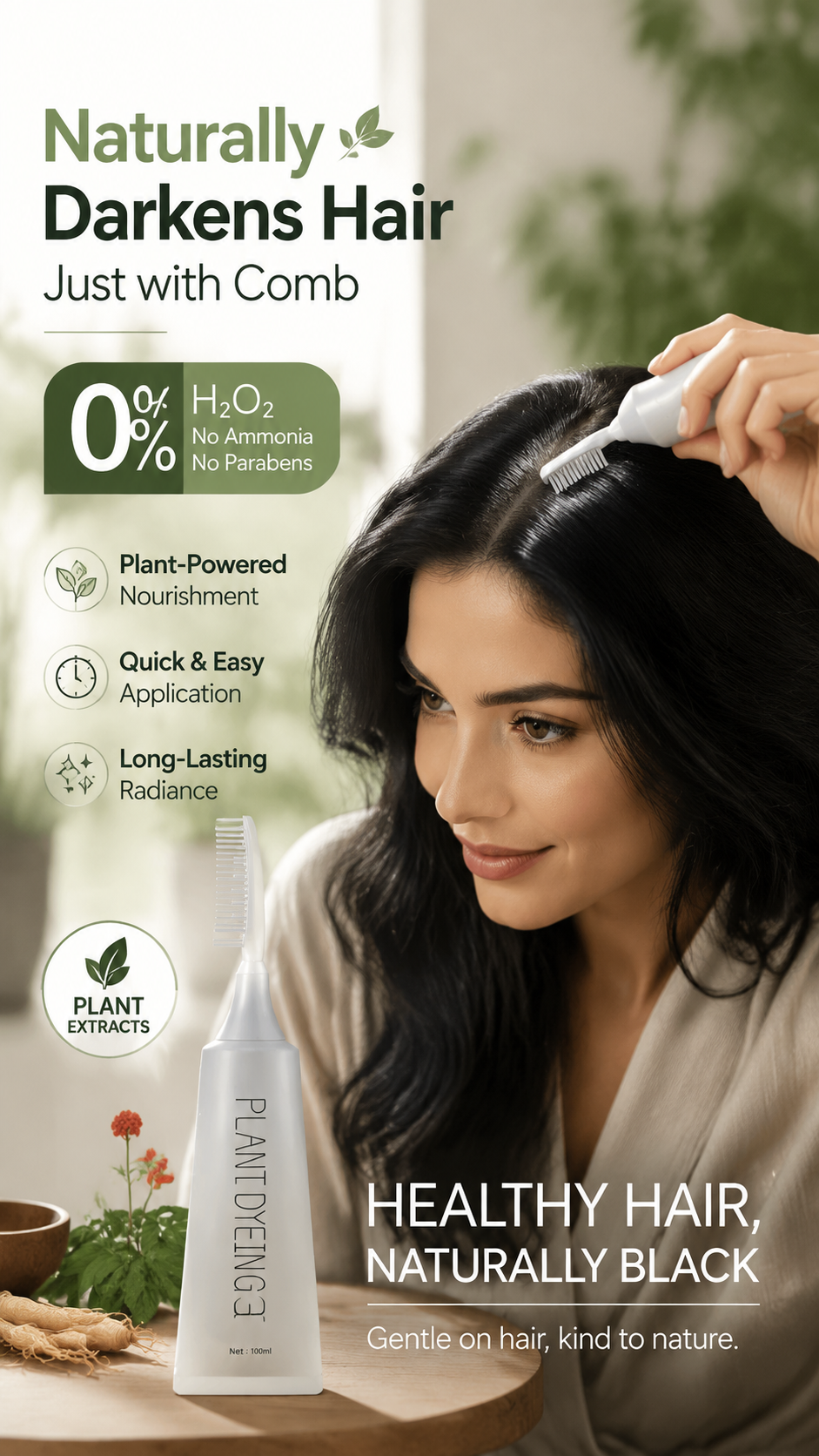 Plant-Based Comb Hair Dye