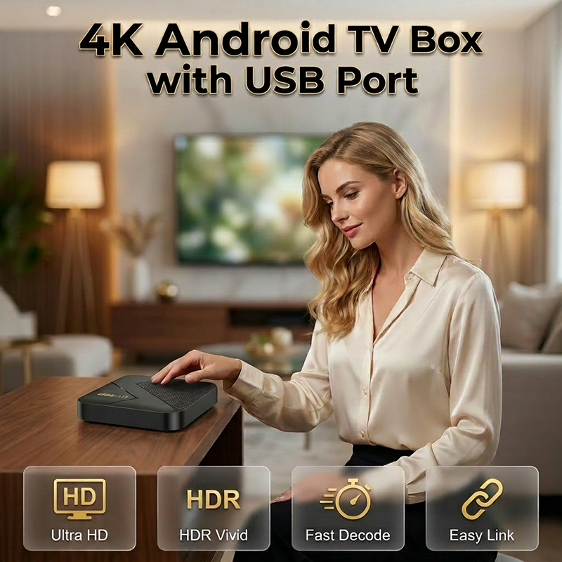 📺✨ 50% OFF! 4K Android TV Box with Bluetooth – Stunning 4K HDR picture, USB port & smooth streaming. Easy set‑up – plug in & enjoy! 🎬🔥