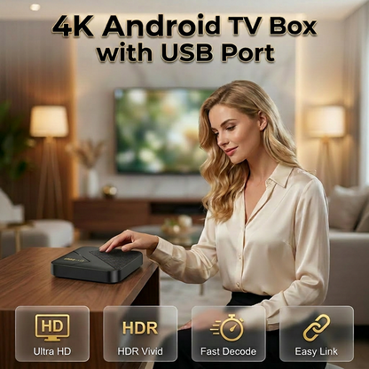 📺✨ 50% OFF! 4K Android TV Box with Bluetooth – Stunning 4K HDR picture, USB port & smooth streaming. Easy set‑up – plug in & enjoy! 🎬🔥