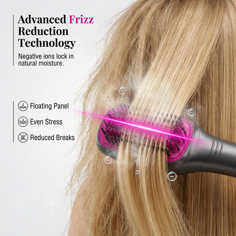 💥Professional 3-in-1 Hot Air Brush – Dry, detangle & volumize