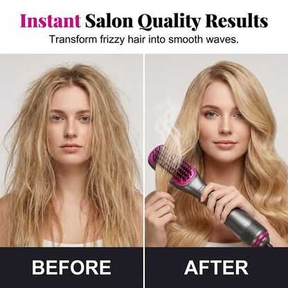 💥Professional 3-in-1 Hot Air Brush – Dry, detangle & volumize