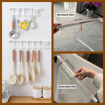 🥳2026 HOT SALE🥳💞50K+ SOLD!🧺🔧 50% OFF! Multifunctional Slide Rail Hook – Punch‑free installation, adjustable hook spacing. Holds utensils, towels & robes – no wall damage! 🏠✨