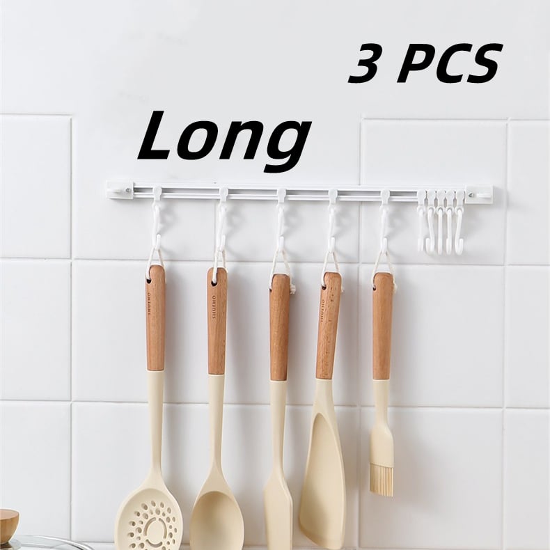 🥳2026 HOT SALE🥳💞50K+ SOLD!🧺🔧 50% OFF! Multifunctional Slide Rail Hook – Punch‑free installation, adjustable hook spacing. Holds utensils, towels & robes – no wall damage! 🏠✨