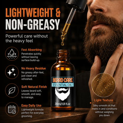 ✨ Beard Care Essential Oil – Fast-Absorb, Non-Greasy, Nourishes Skin & Beard🌿