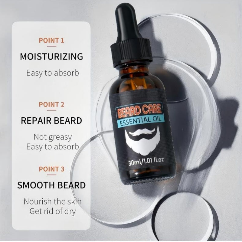 ✨ Beard Care Essential Oil – Fast-Absorb, Non-Greasy, Nourishes Skin & Beard🌿