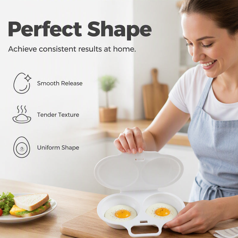 ⏰Last Day Special Price ＄16.99!!⏰ Microwave Egg Poacher – Dual-Cavity Steamer, Rapid Heating, Non-Stick PP – Ideal for Home, Office & Travel! 🔥