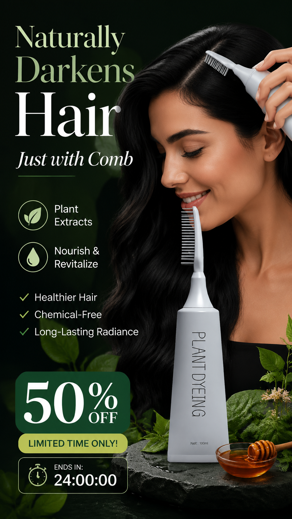 Plant-Based Comb Hair Dye