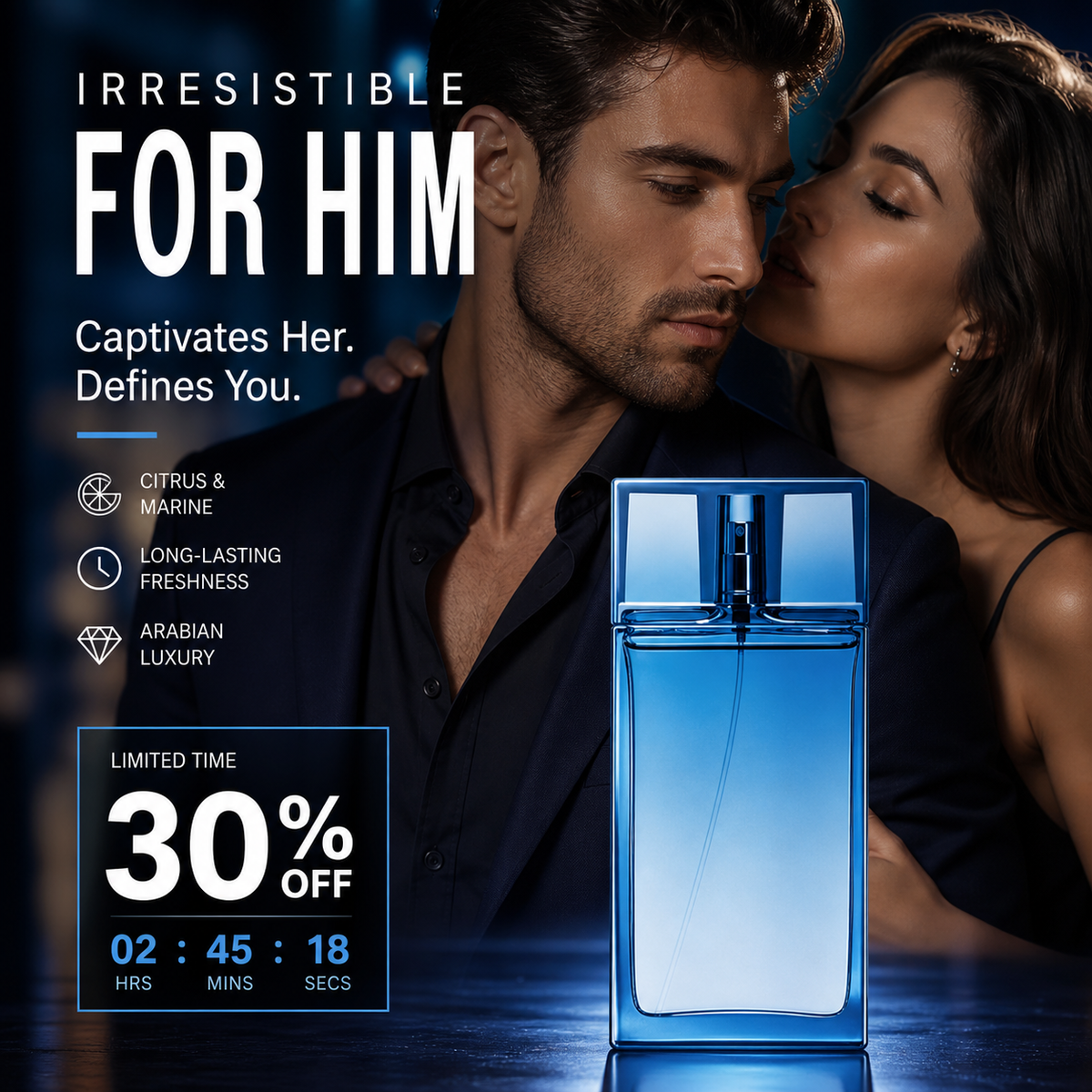 Eau de Parfum for Men 90 ml | Long Lasting Fresh Citrus & Aquatic Perfume Spray | Arabic Luxury Fragrance for Him | Best Men’s Perfume Gift | Everyday Wear Masculine Scent